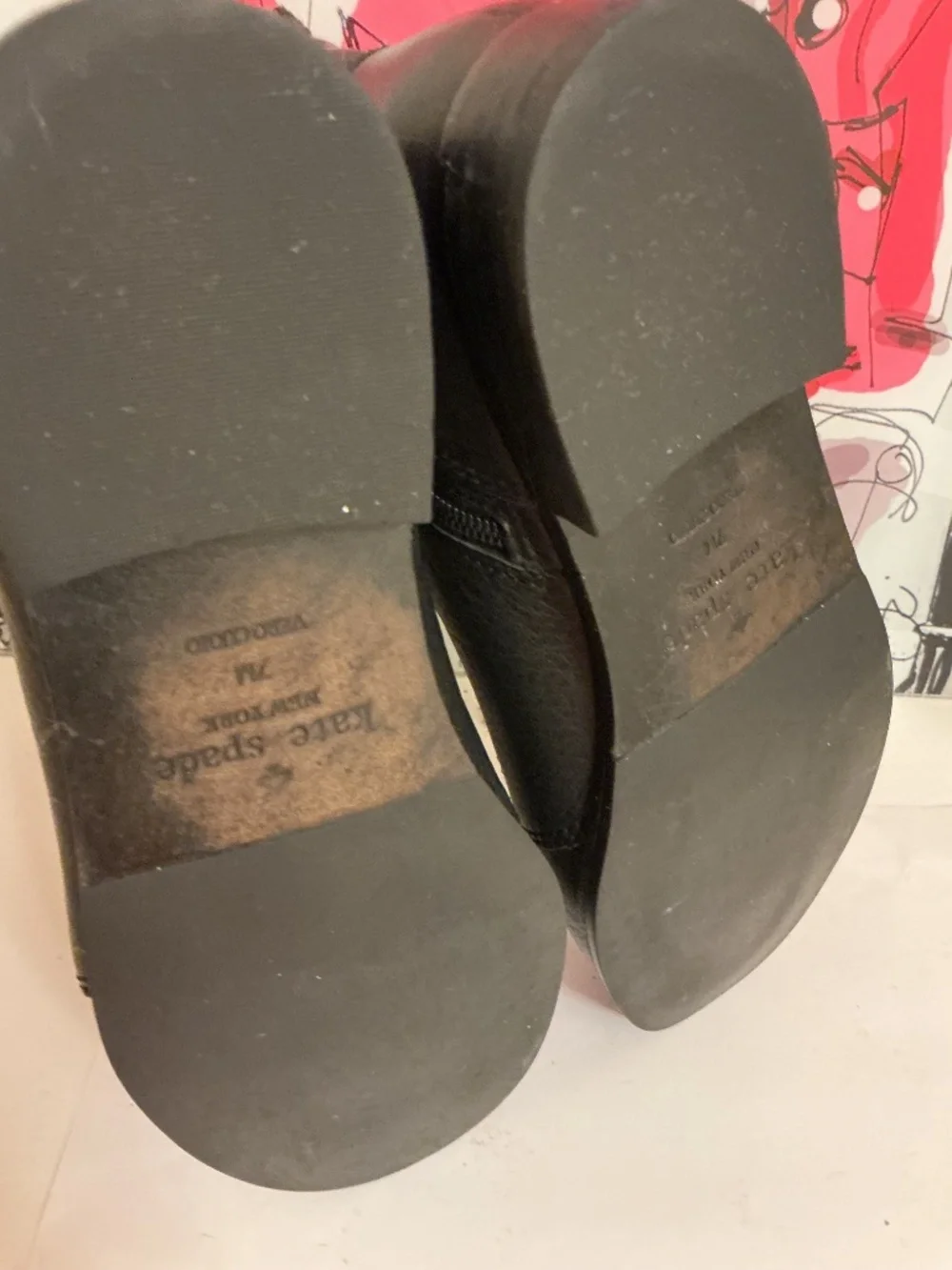 Kate Spade New York Genuine Leather Black Lace-Up Combat Boots — Size 7M